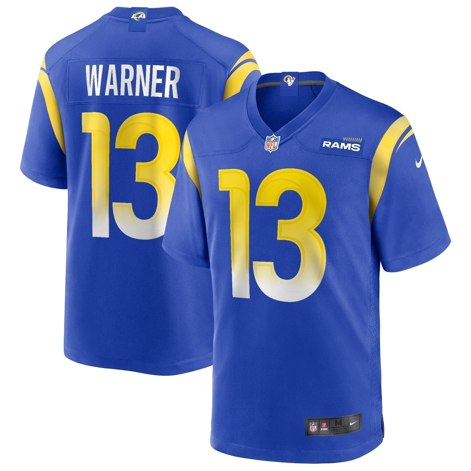 Kurt Warner Los Angeles Rams Game Retired Jersey - Royal football jersey product view 1
