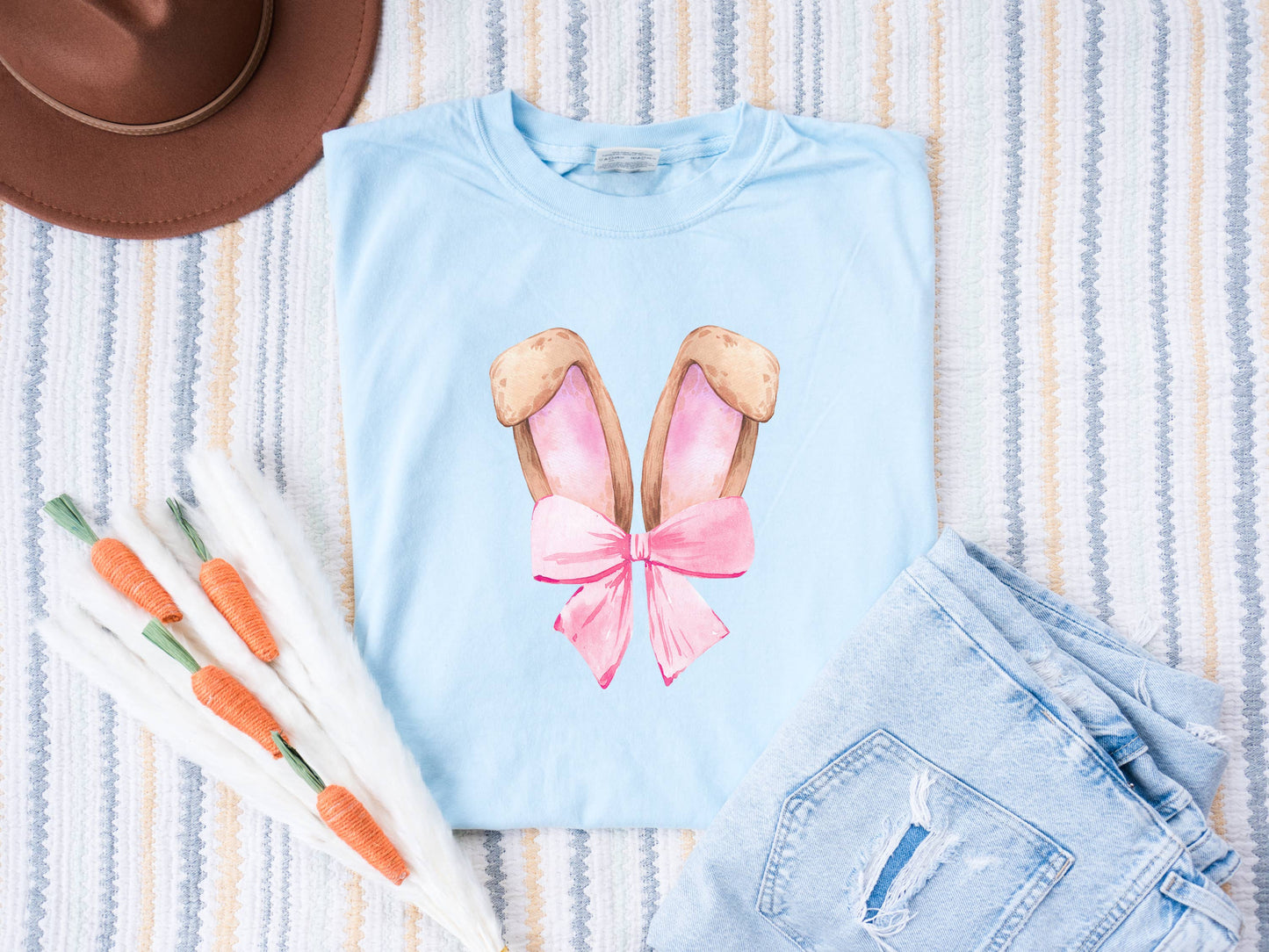 Easter T Shirt, Easter Bunny Shirt, Bow Shirt, Pastels Unisex T-shirt, Sweatshirt, Hoodie, Long Sleeve Tee - T-Shirt, Sweatshirt, Hoodie