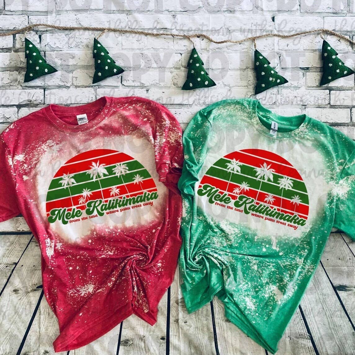 Bleached Christmas Tee - Melekalikimaka Palm Trees Sway Unisex T-shirt, Sweatshirt, Hoodie, Long Sleeve Tee - T-Shirt, Sweatshirt, Hoodie