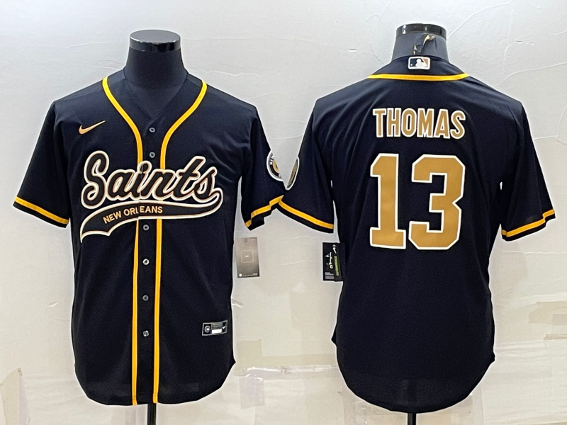 Men's New Orleans Saints Michael Thomas Black Game Jersey Joint Edition football jersey product view 1