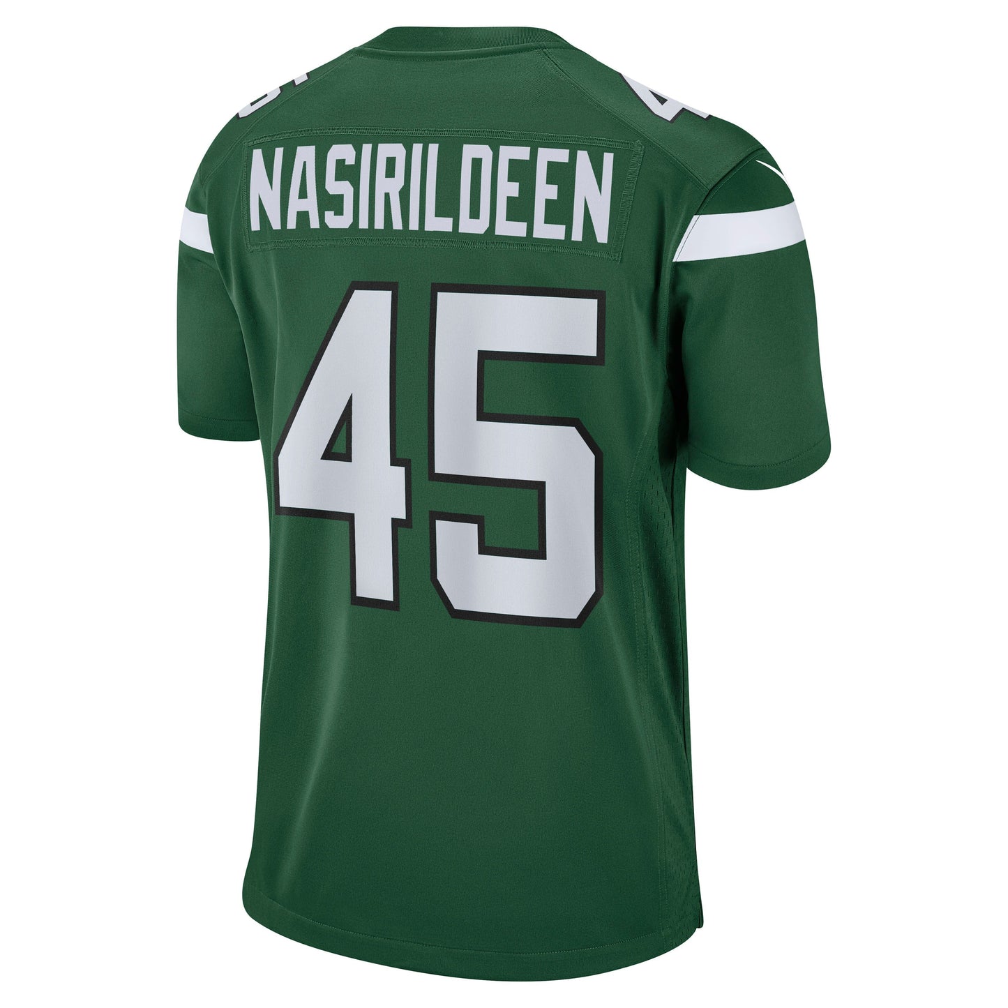 Hamsah Nasirildeen New York Jets Game Jersey - Gotham Green football jersey product view 3