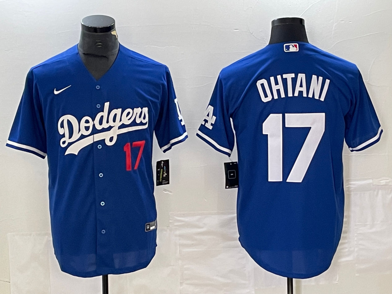 Men's Los Angeles Dodgers Shohei Ohtani #17 Blue Replica Player Jersey baseball jersey product view 1
