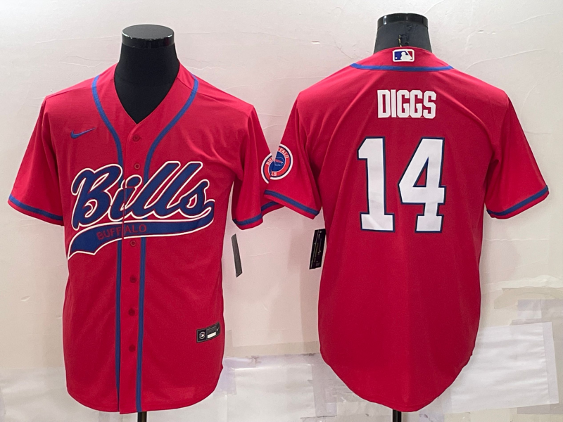 Men's Buffalo Bills Stefon Diggs Red Game Jersey Joint Edition football jersey product view 1
