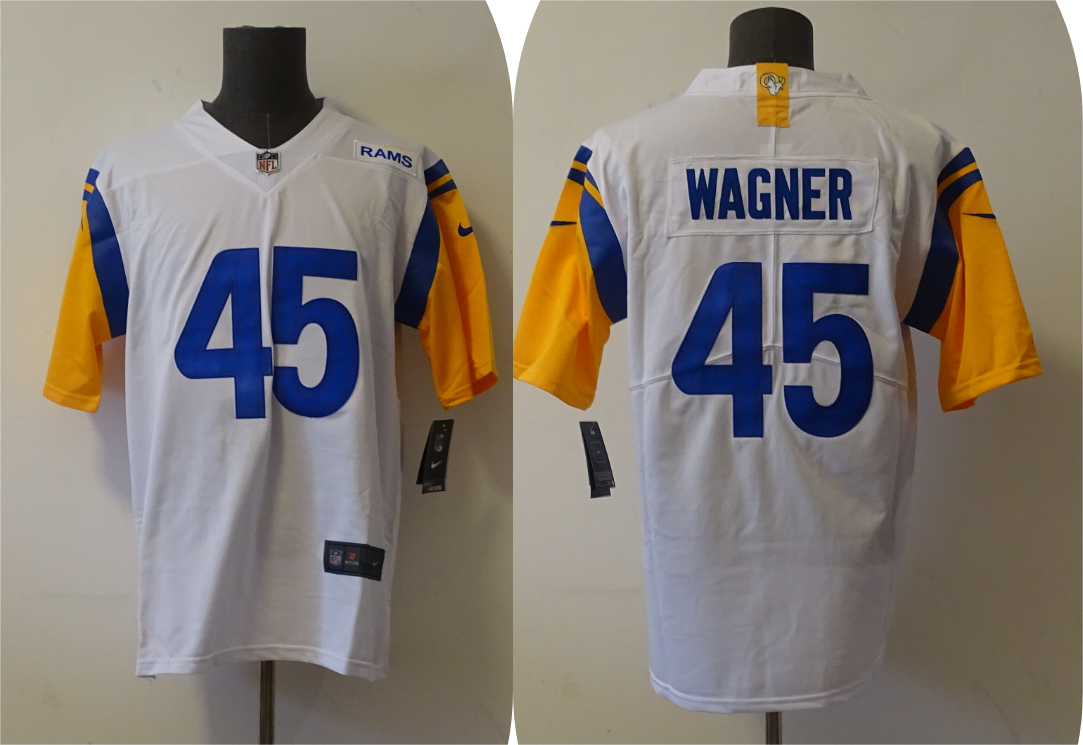 Men's Los Angeles Rams Bobby Wagner White Game Jersey football jersey product view 1
