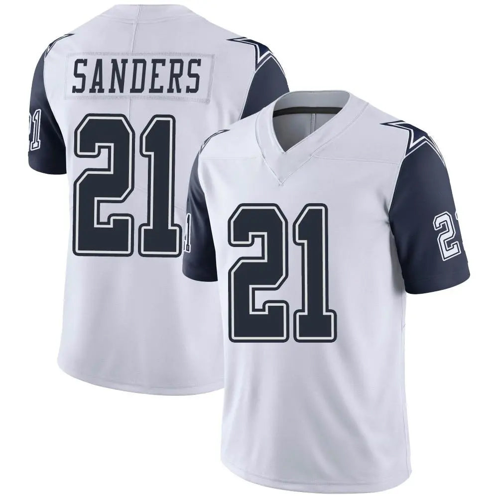 D.Cowboys #21 Deion Sanders White Team Color Rush Vapor Limited Jersey football jersey product view 1