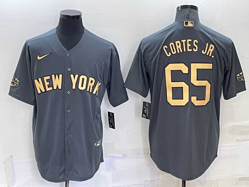 Men's New York Yankees Nestor Cortes Jr. #65 Gray Replica Baseball Jersey1 baseball jersey product view 1