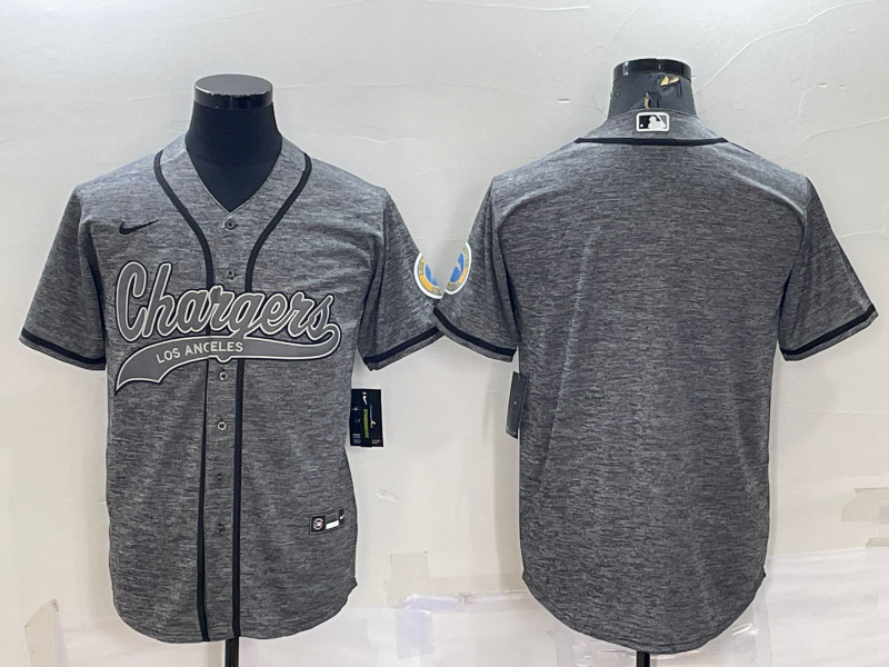 Men's Los Angeles Chargers Gray Blank Jersey football jersey product view 1