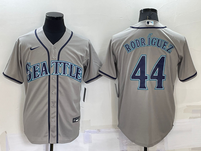 Men's Seattle Mariners Julio Rodriguez #44 Gray Replica Baseball Jersey baseball jersey product view 1