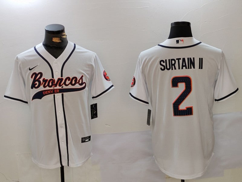 Men's Denver Broncos Patrick Surtain II White Game Jersey football jersey product view 1