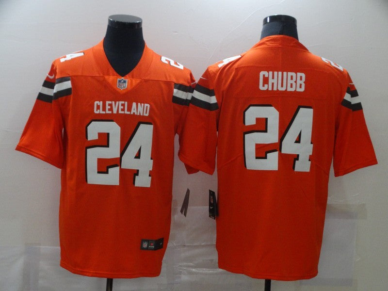 Men's Cleveland Browns Nick Chubb #24 Orange Game Jersey1 football jersey product view 1