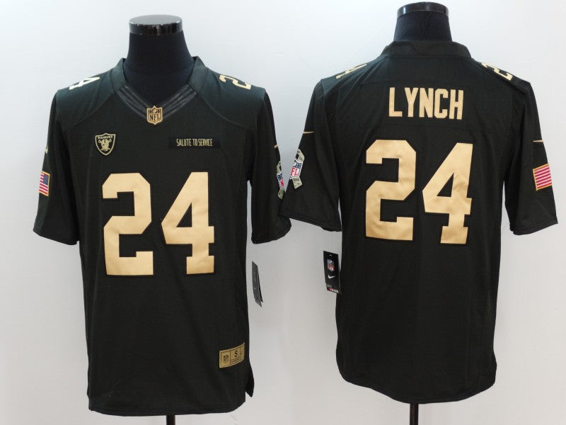 Men's Las Vegas Raiders Marshawn Lynch #24 Black Player Jersey1 football jersey product view 1