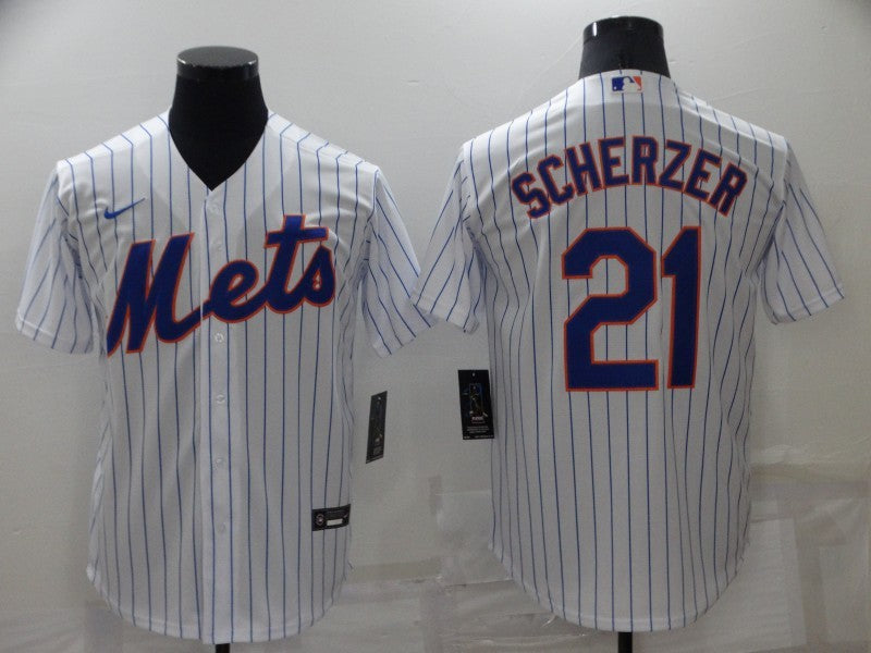 Men's New York Mets Max Scherzer White Replica Baseball Jersey baseball jersey product view 1