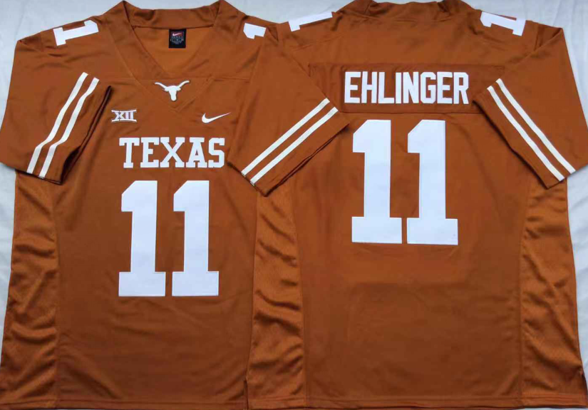 Men's Texas Longhorns Sam Ehlinger Orange Replica Team Jersey sports jersey product view 1