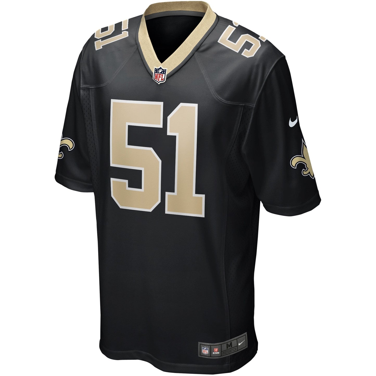Jonathan Vilma New Orleans Saints Game Retired Jersey - Black football jersey product view 2