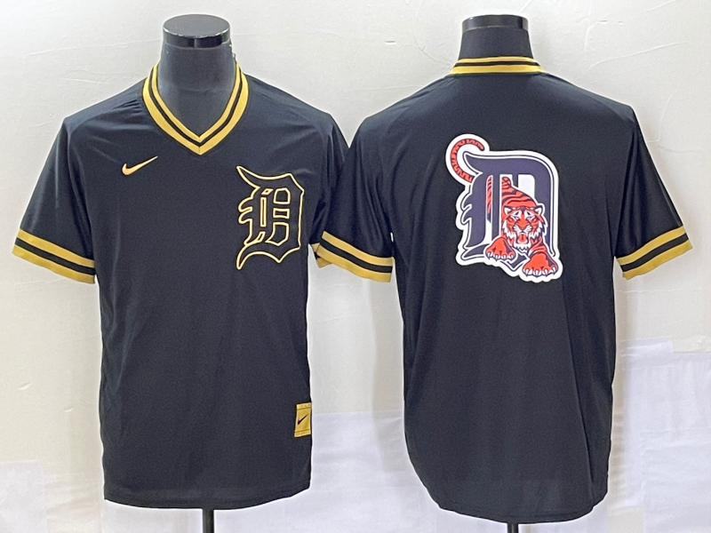 Men's Detroit Tigers Black Replica Team Jersey baseball jersey product view 1
