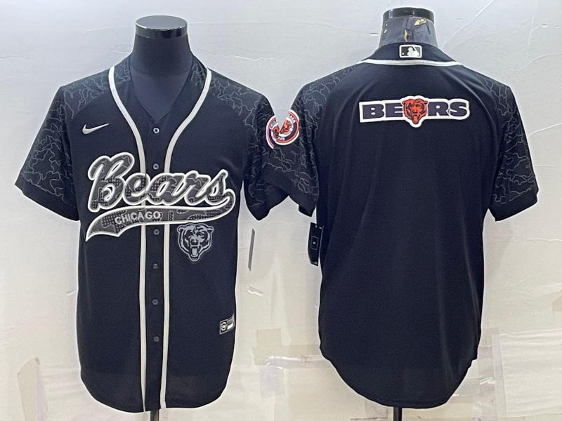 Men's Chicago Bears Black RFLCTV Limited Jersey1 football jersey product view 1