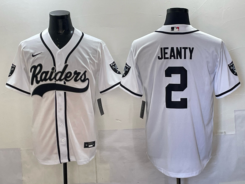 Men's Las Vegas Raiders Ashton Jeanty White Player Game Jersey football jersey product view 1