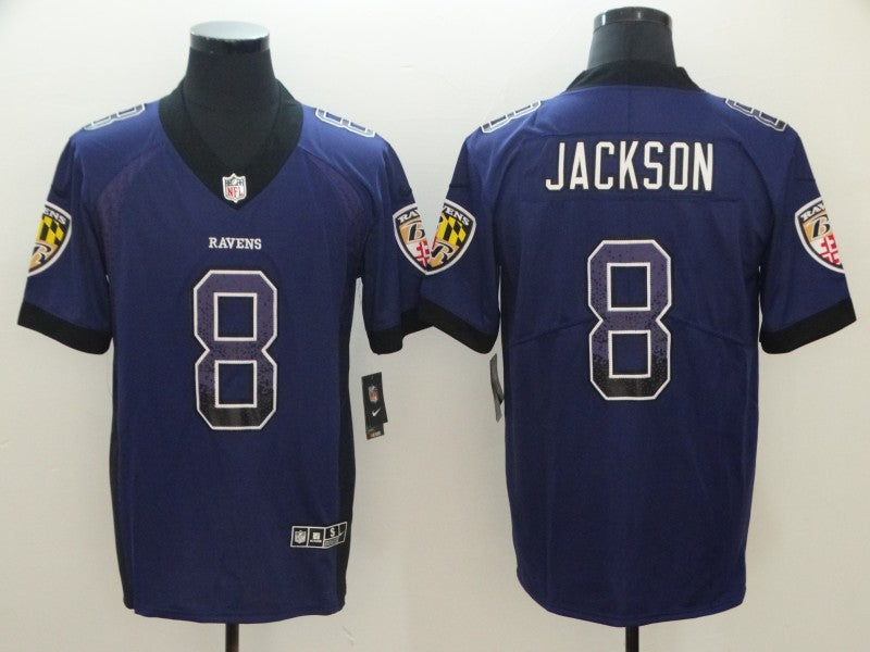 Men's Baltimore Ravens Lamar Jackson #8 Purple Alternate Game Jersey1 football jersey product view 1