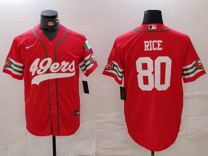 Men's San Francisco 49ers Jerry Rice Scarlet Game Player Jersey football jersey product view 1