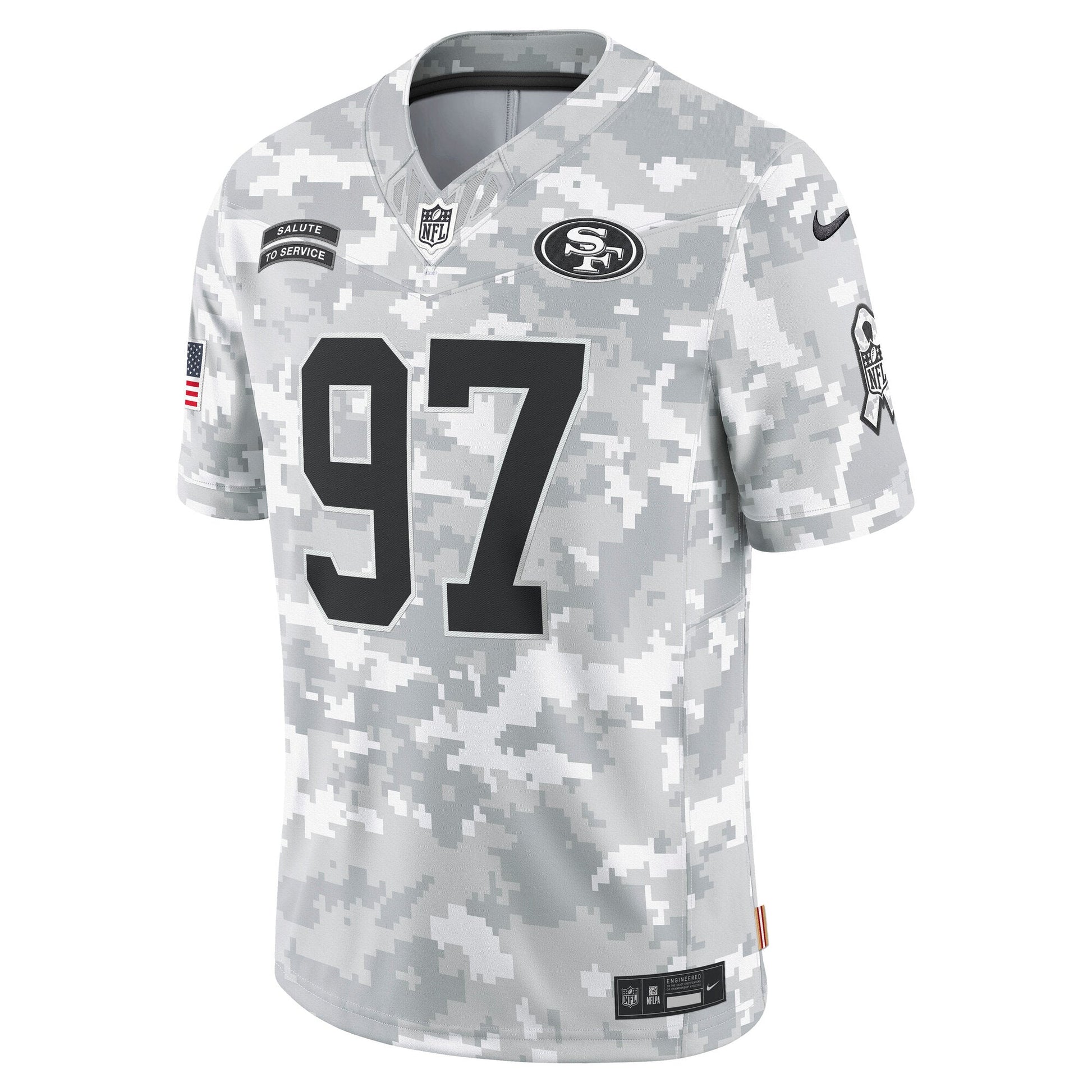 Nick Bosa San Francisco 49ers 2024 Salute to Service Limited Jersey - Arctic Camo football jersey product view 2