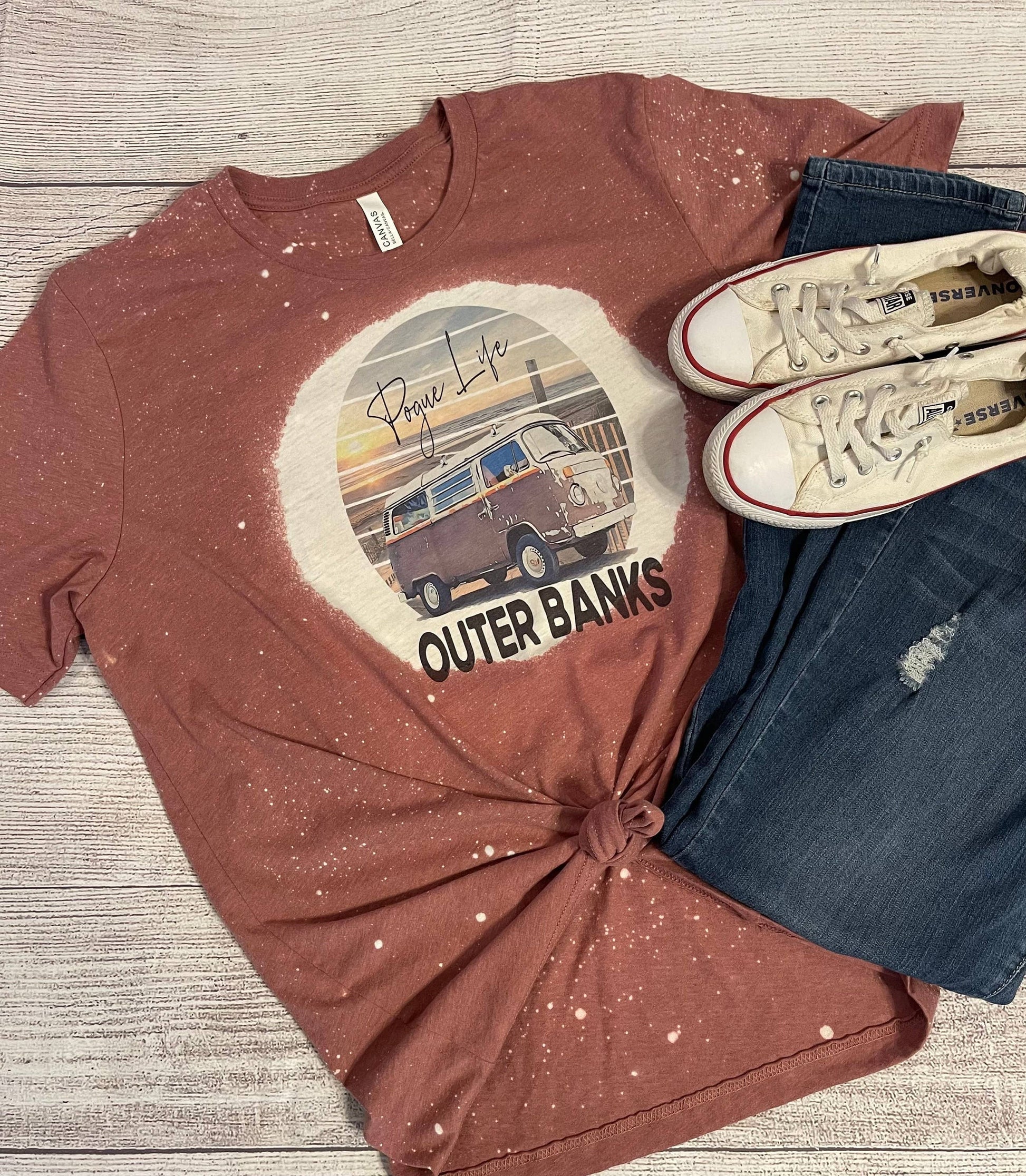 Pogue Life Bleached T-Shirt - Outer Banks Vibe Graphic Tee Unisex T-shirt, Sweatshirt, Hoodie, Long Sleeve Tee - T-Shirt, Sweatshirt, Hoodie