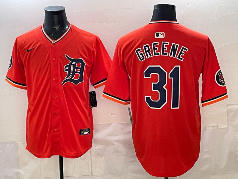 Men's Detroit Tigers Riley Greene #31 Orange Game Player Jersey baseball jersey product view 1
