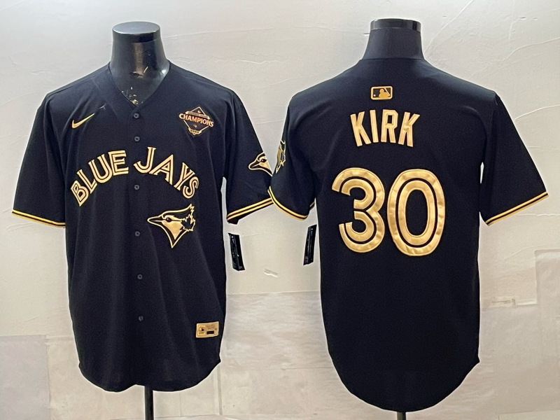 Men's Toronto Blue Jays Alejandro Kirk #30 Black Player Jersey baseball jersey product view 1