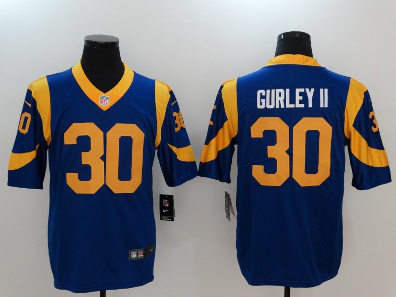 Men's Los Angeles Rams Todd Gurley II #30 Blue Game Jersey1 football jersey product view 1