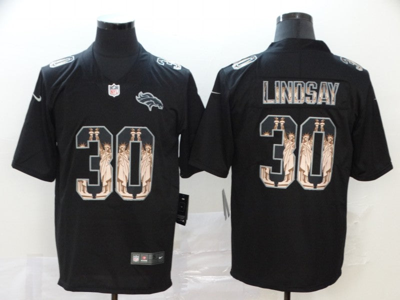 Men's Denver Broncos Phillip Lindsay #30 Black Authentic Game Jersey1 football jersey product view 1