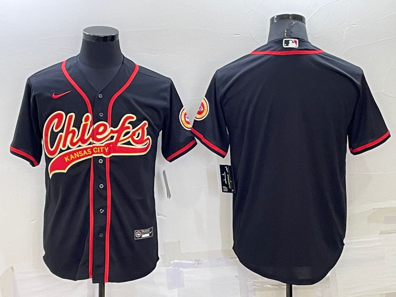 Men's Kansas City Chiefs Black Blank Jersey1 football jersey product view 1