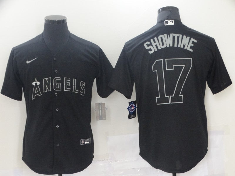 Men's Los Angeles Angels Shohei Ohtani #17 Black Game Player Jersey baseball jersey product view 1