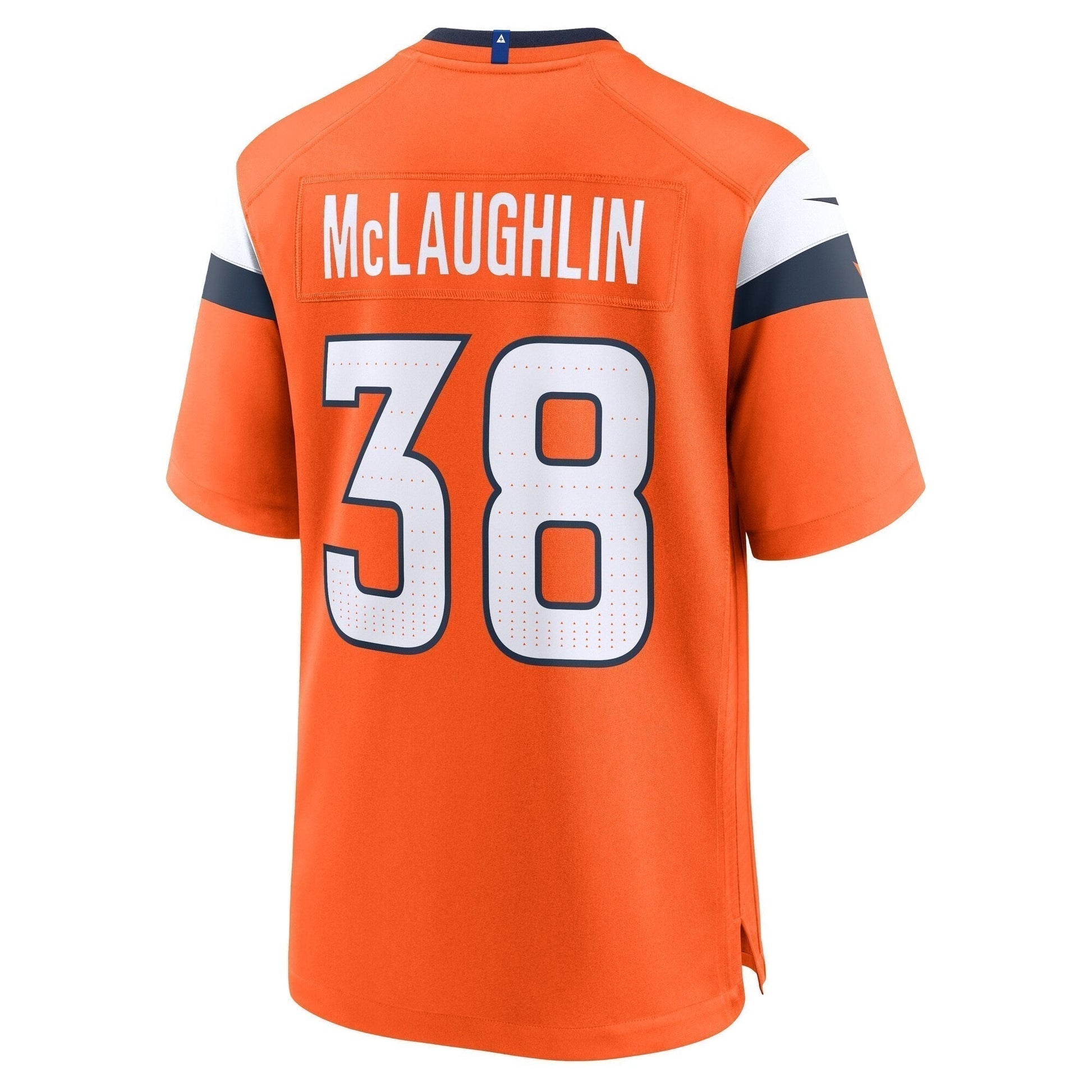 Jaleel McLaughlin Denver Broncos Team Game Jersey - Orange football jersey product view 3