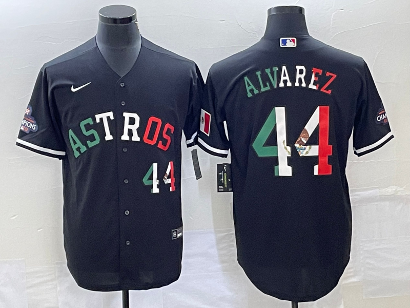 Men's Houston Astros Yordan Alvarez #44 Black Alternate Replica Player Jersey1 baseball jersey product view 1