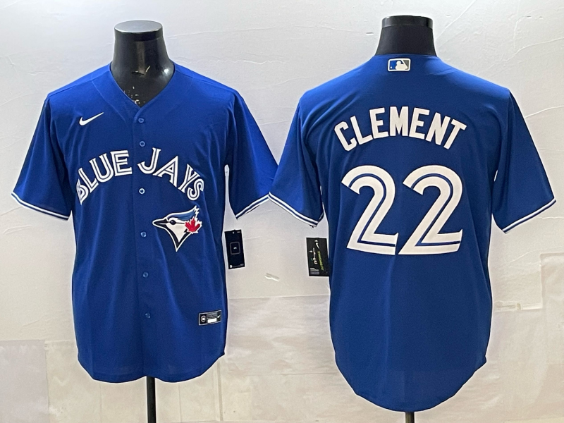 Men's Toronto Blue Jays1 Ernie Clement #22 Rush Blue Replica Player Jersey baseball jersey product view 1