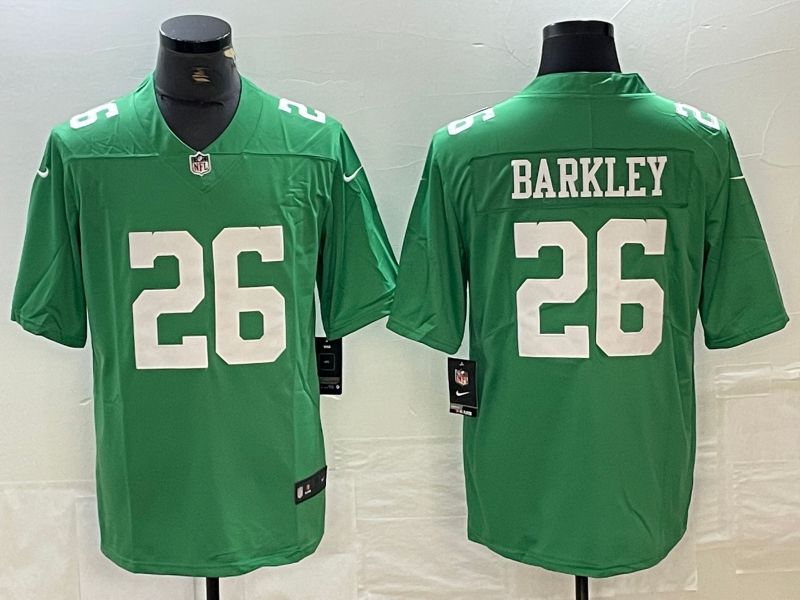 Men's Philadelphia Eagles Saquon Barkley #26 Kelly Green Game Player Jersey1 football jersey product view 1