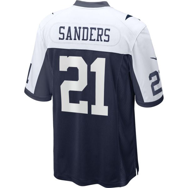 D.Cowboys #21 Deion Sanders Navy Game Team Jersey football jersey product view 1