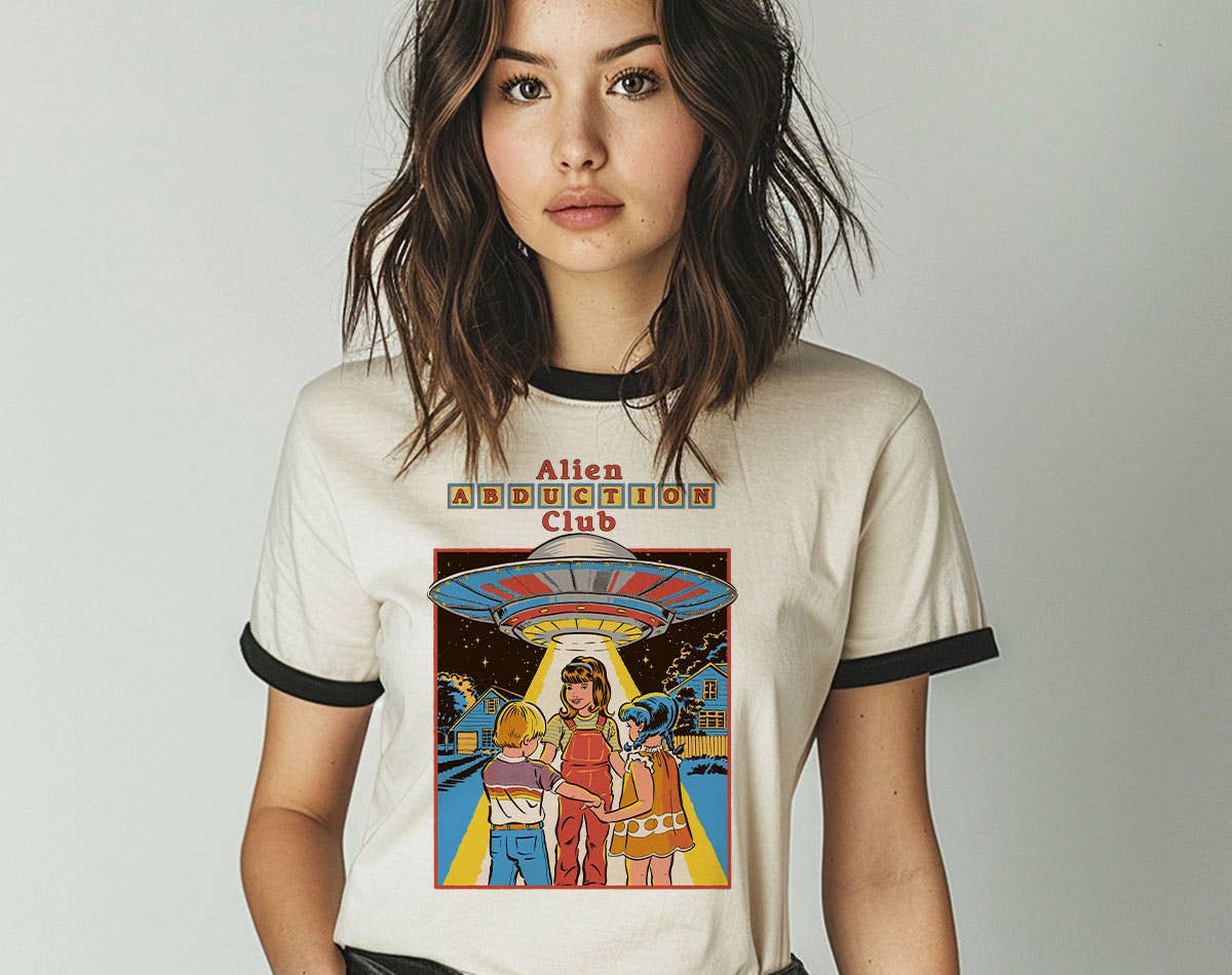 Alien Abduction Club Funny Halloween Retro Ringer Tee Unisex T-shirt, Sweatshirt, Hoodie, Long Sleeve Tee - T-Shirt, Sweatshirt, Hoodie