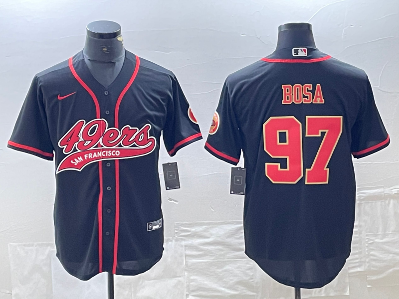 Men's San Francisco 49ers Nick Bosa Black Fashion Jersey Joint Edition football jersey product view 1