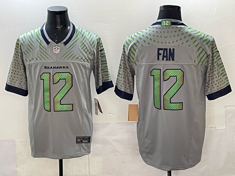 Men's Seattle Seahawks 12s Wolf Gray 2025 Rivalries Collection Limited Jersey football jersey product view 1
