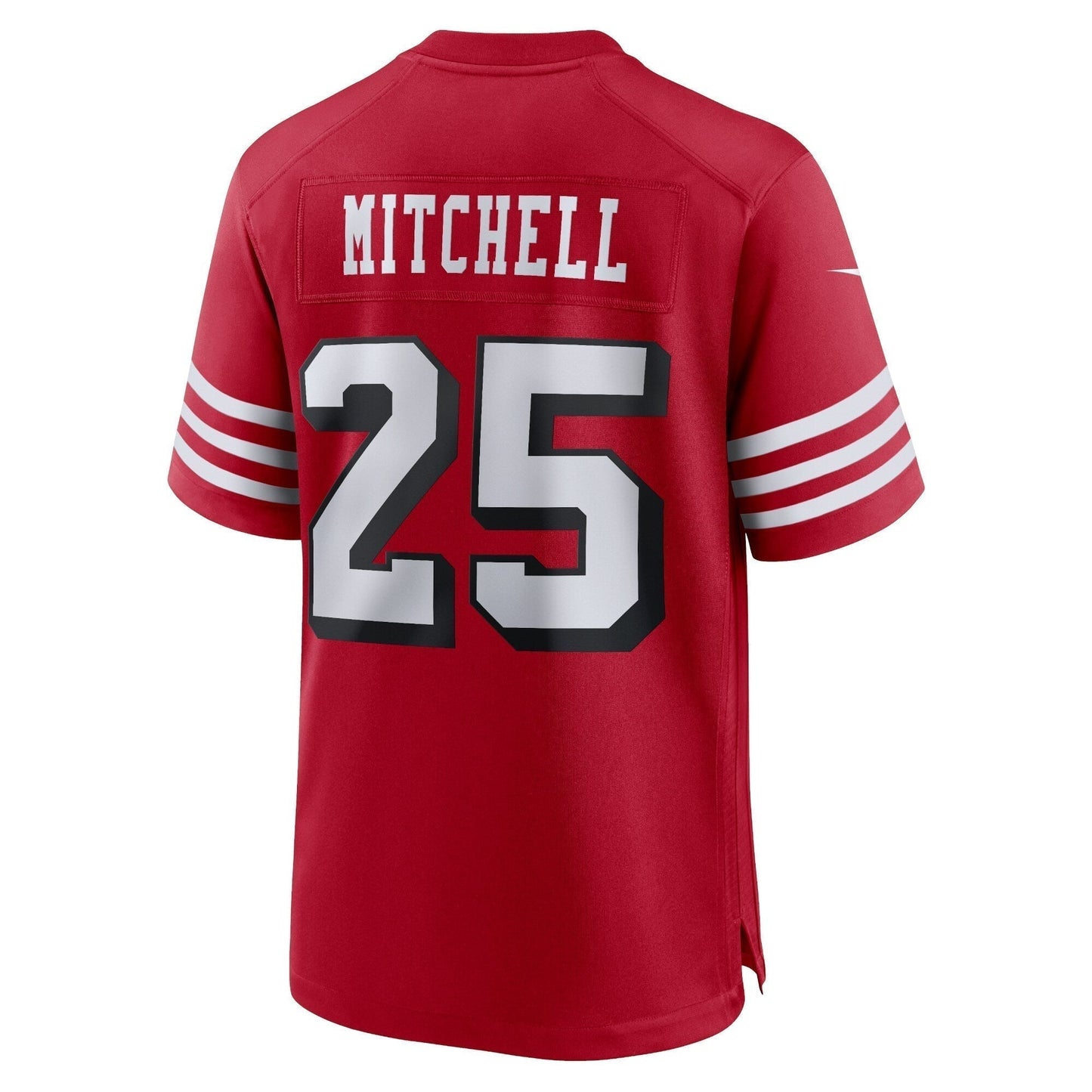 Elijah Mitchell San Francisco 49ers Alternate Team Game Jersey - Scarlet football jersey product view 3