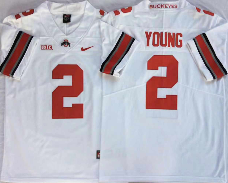 Men's Ohio State Buckeyes Chase Young #2 White Player Game Jersey sports jersey product view 1