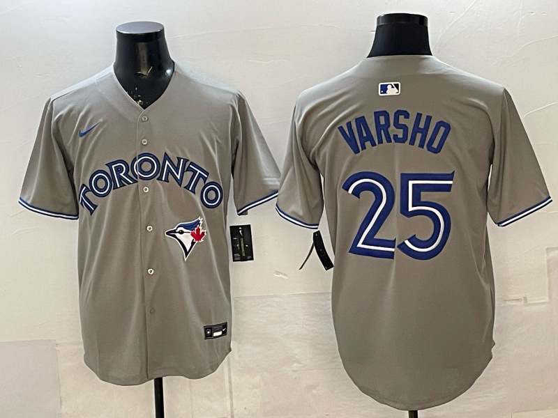 Men's Toronto Blue Jays Daulton Varsho #25 Gray Player Jersey baseball jersey product view 1