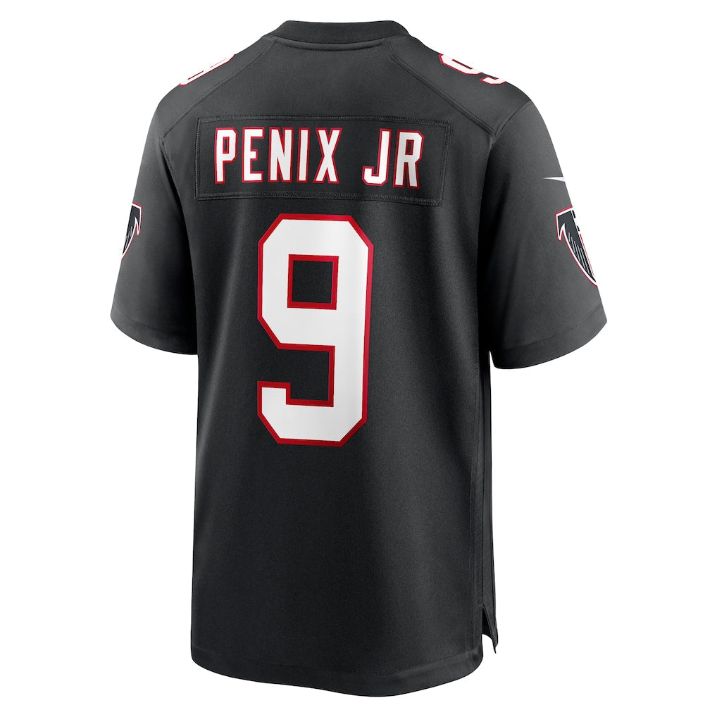 A.Falcons #9 Michael Penix Jr. Black Alternate Game Jersey football jersey product view 1