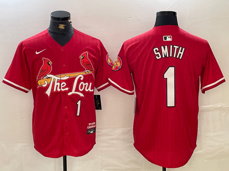 Men's St. Louis Cardinals Ozzie Smith #1 Red 2024 City Connect Limited Player Jersey baseball jersey product view 1
