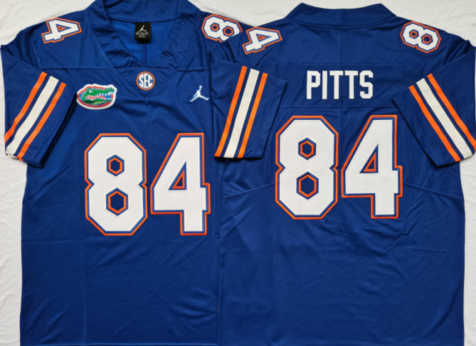 Men's Florida Gators Kyle Pitts Royal Player Game Jersey sports jersey product view 1