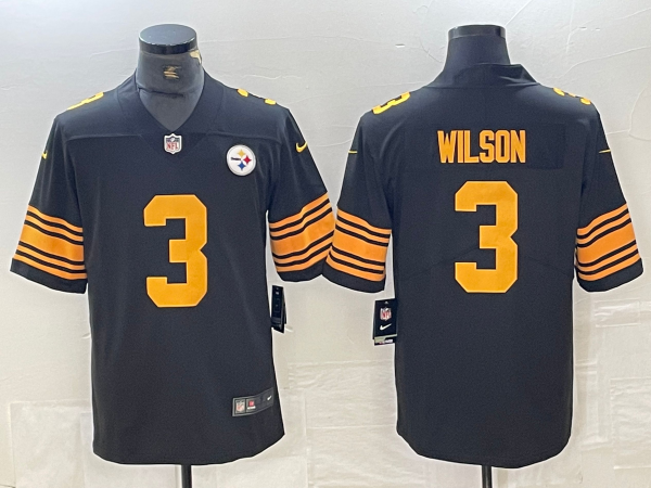 Men's Pittsburgh Steelers Russell Wilson Black Alternate Game Jersey football jersey product view 1