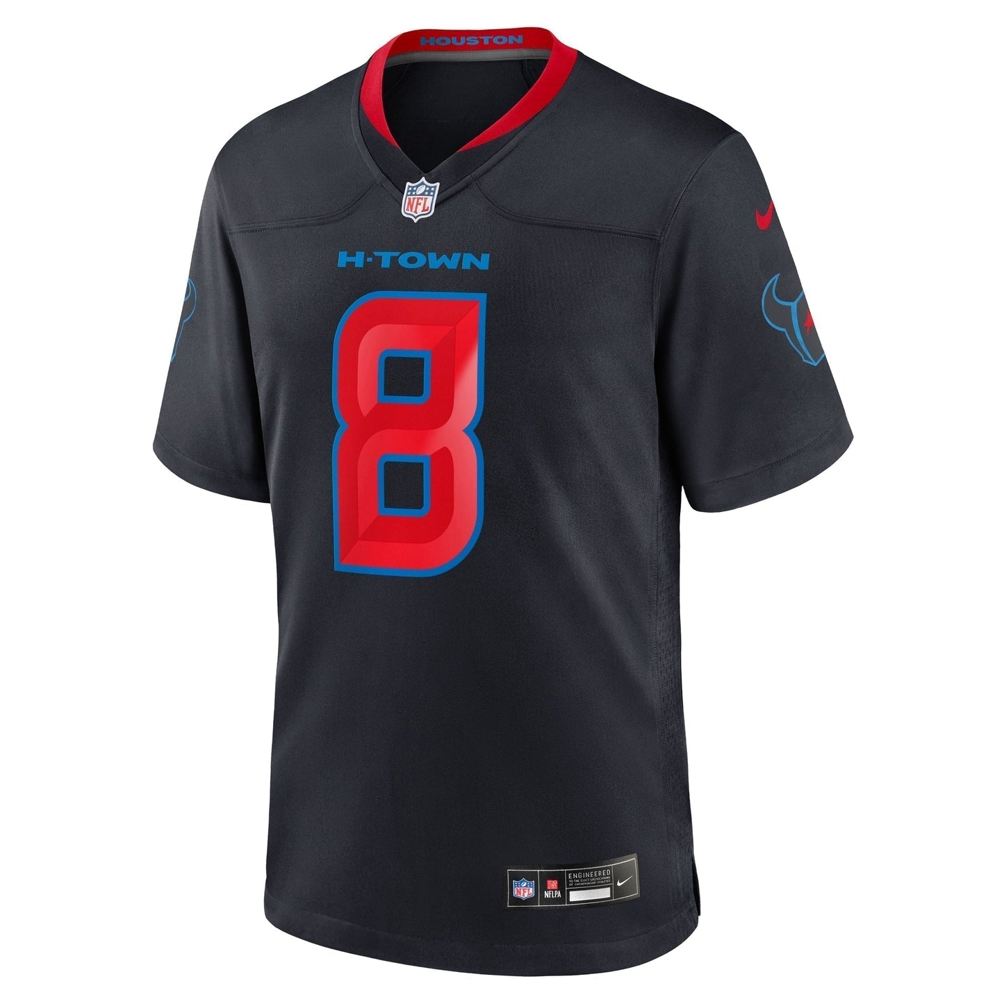 John Metchie III Houston Texans 2nd Alternate Game Jersey - Navy football jersey product view 2