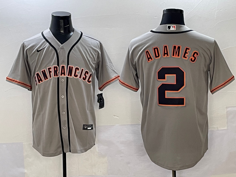 Men's San Francisco Giants Willy Adames Gray Replica Player Jersey baseball jersey product view 1