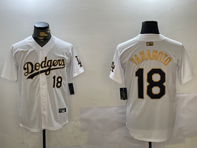 Men's Los Angeles Dodgers Yoshinobu Yamamoto White Player Game Jersey baseball jersey product view 1