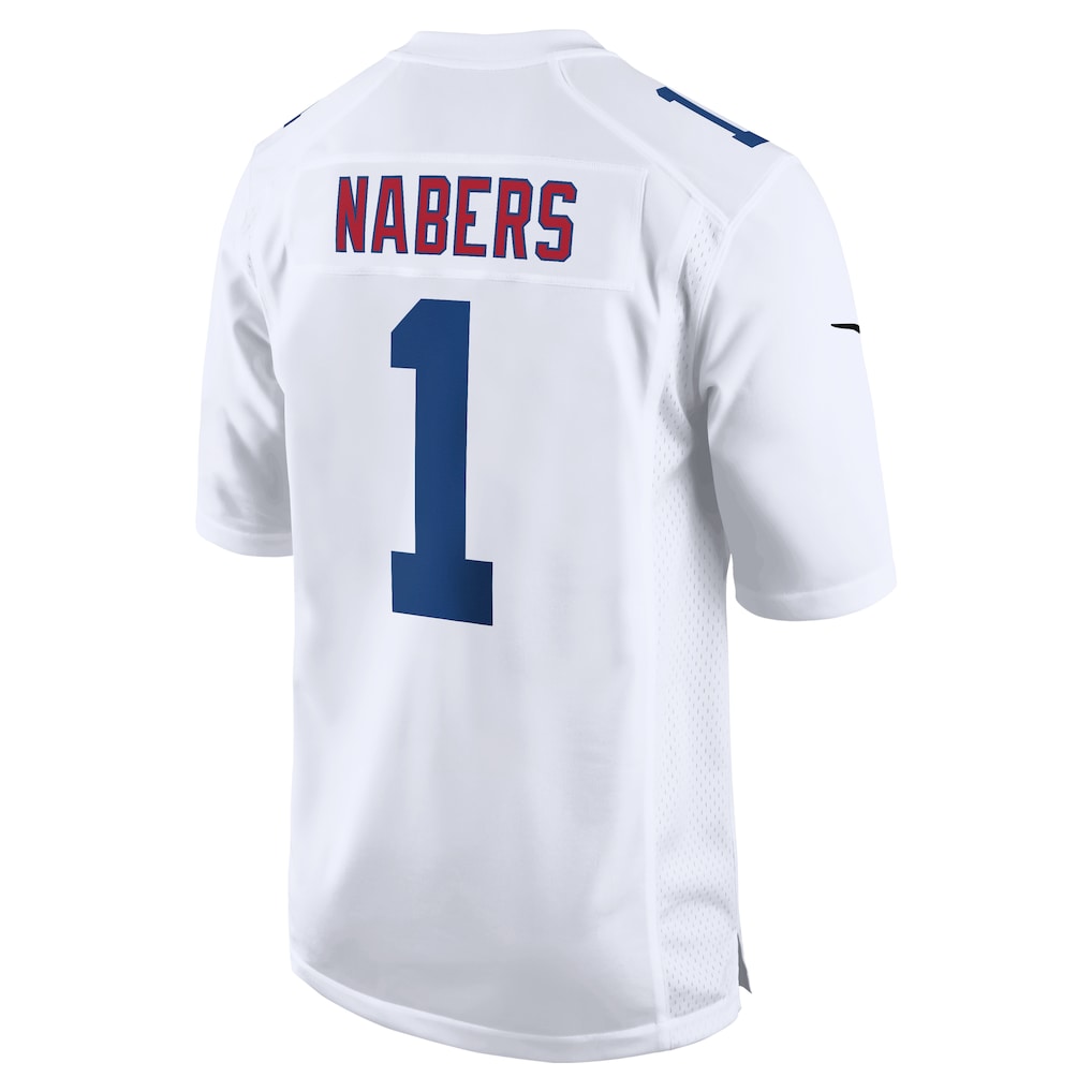 NY.Giants #1 Malik Nabers White Fashion Jersey sports jersey product view 1